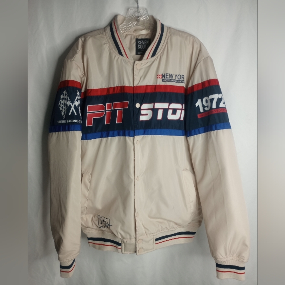 *NY United Racing Society Pit Stop 1972 Seven Souls Size L Button Down Jacket